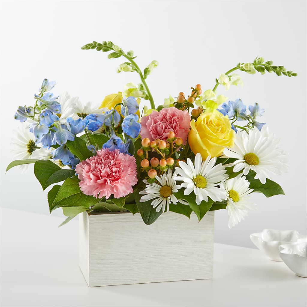 Sun Salutation Box Bouquet – WENDT'S POTS AND POSIES, Dunlap IA