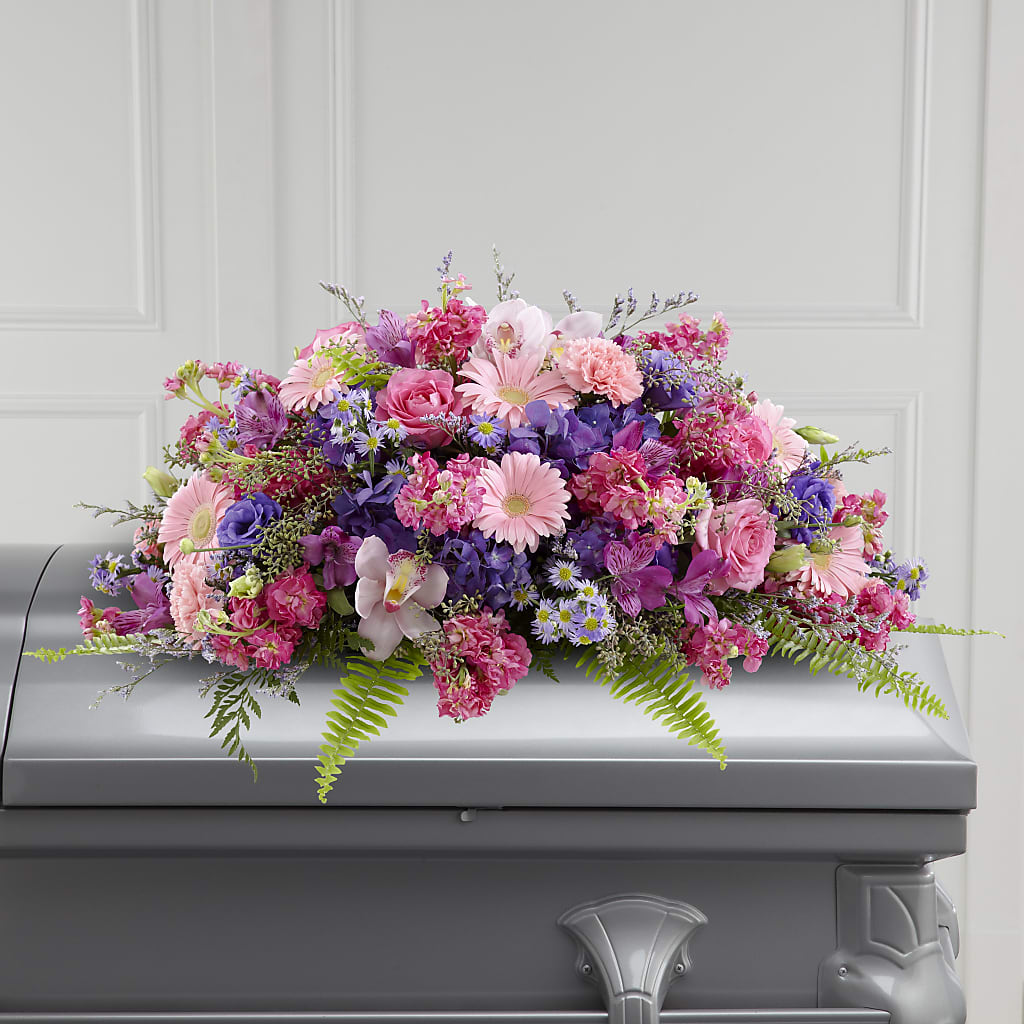 Glorious Garden Casket Spray – WENDT'S POTS AND POSIES, Dunlap IA