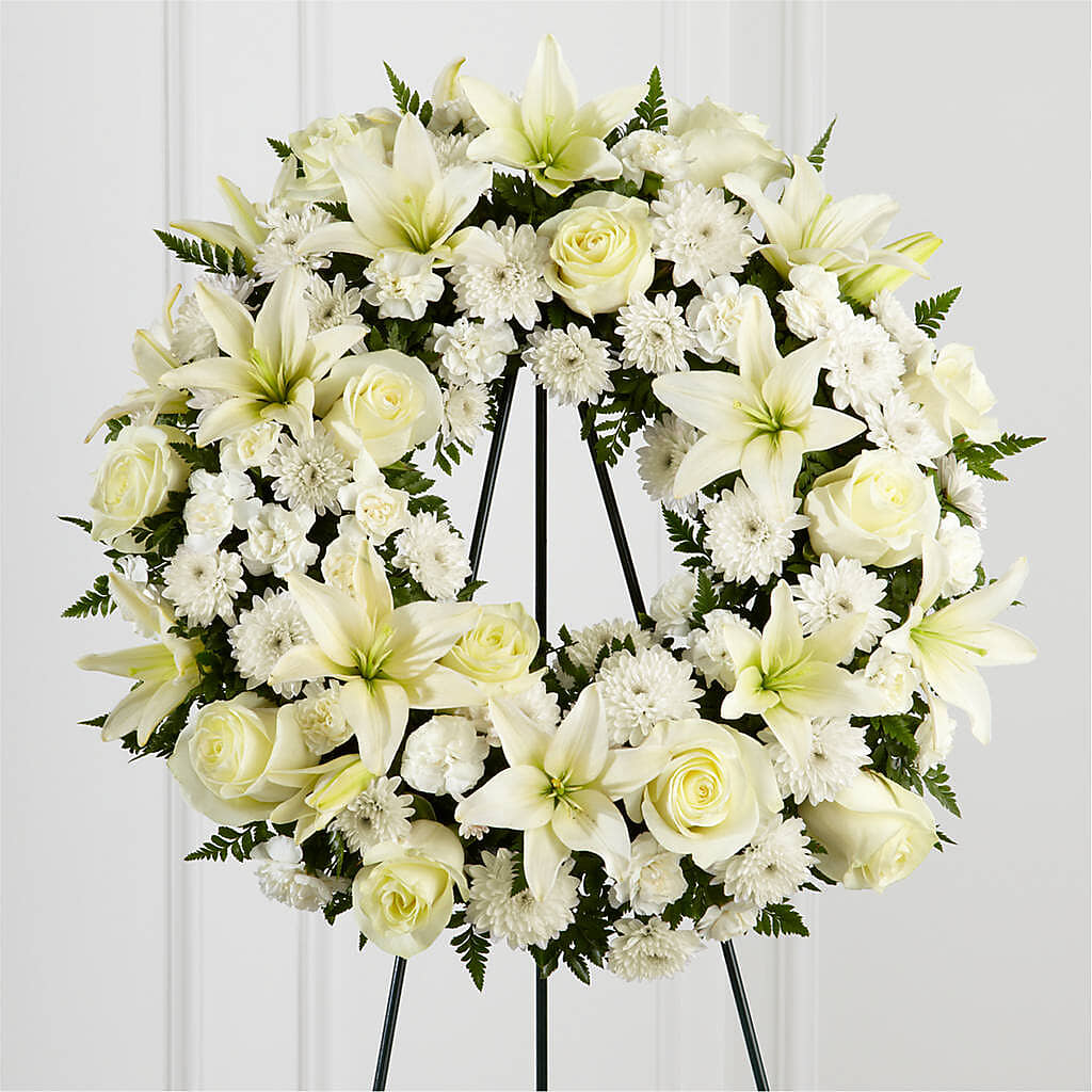 Treasured Tribute Wreath – WENDT'S POTS AND POSIES, Dunlap IA