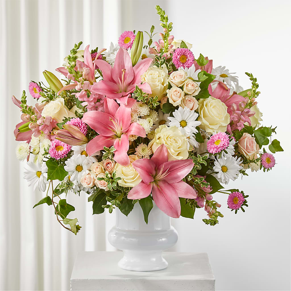 Empathetic Blooms Urn Arrangement – WENDT'S POTS AND POSIES, Dunlap IA