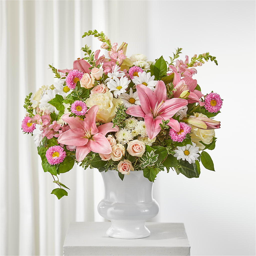 Empathetic Blooms Urn Arrangement – WENDT'S POTS AND POSIES, Dunlap IA
