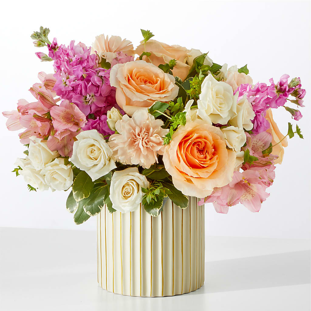 Paradise Bouquet with Ivory Vase – WENDT'S POTS AND POSIES, Dunlap IA