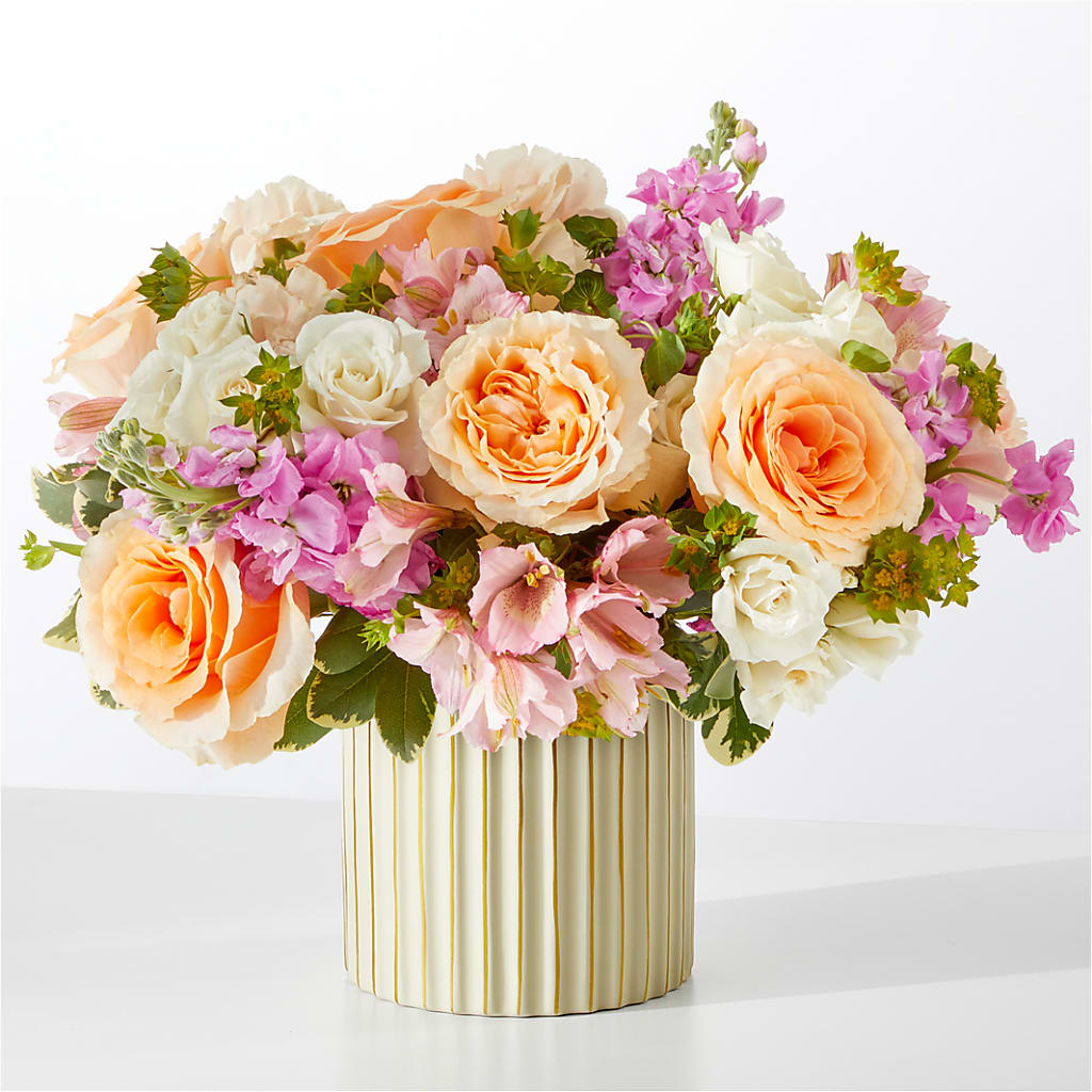 Paradise Bouquet with Ivory Vase – WENDT'S POTS AND POSIES, Dunlap IA