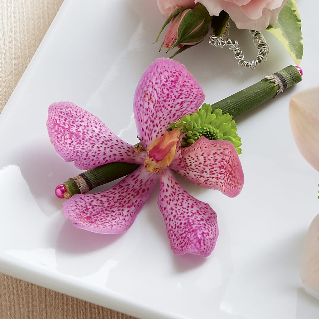 Pink Mokara Boutonniere – WENDT'S POTS AND POSIES, Dunlap IA