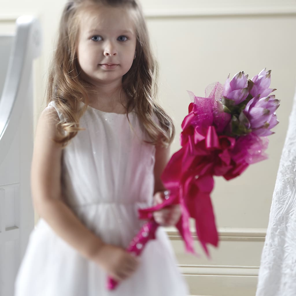 Sparkle Pink Flower Girl Bouquet – WENDT'S POTS AND POSIES, Dunlap IA