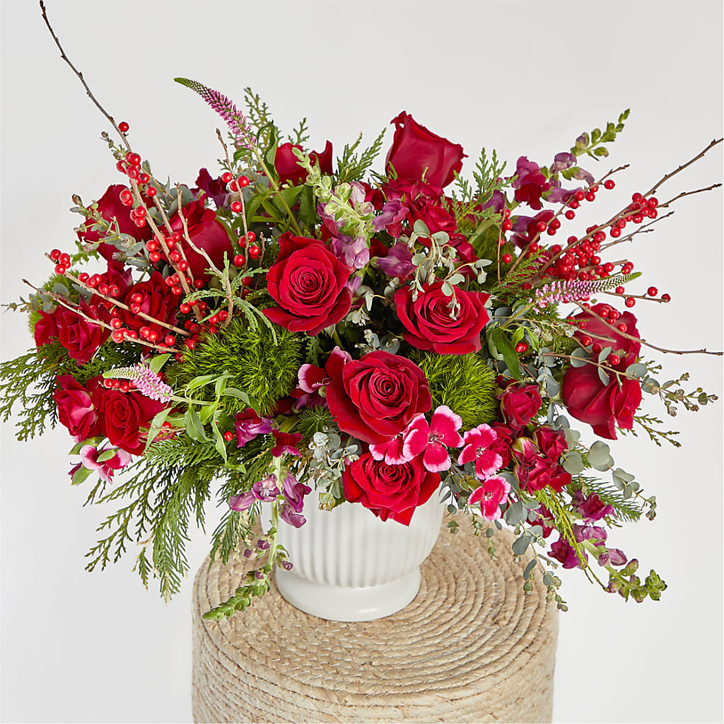 Big Red Bow Bouquet – WENDT'S POTS AND POSIES, Dunlap IA