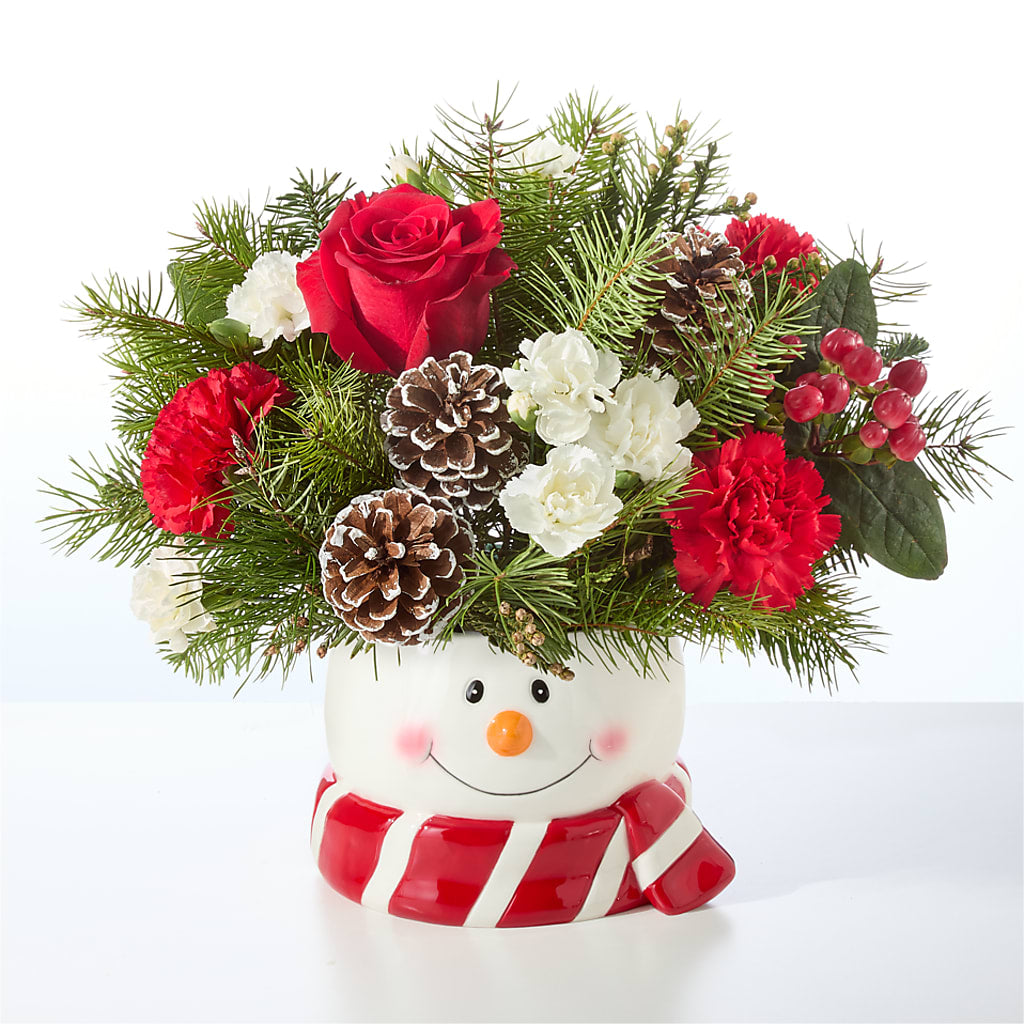 Jolly Snowman Bouquet – WENDT'S POTS AND POSIES, Dunlap IA