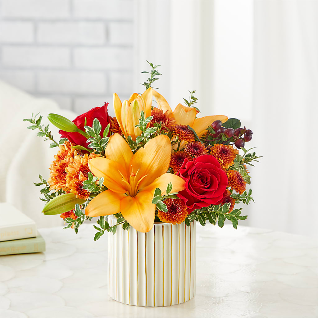 Scarlet Skies Bouquet – WENDT'S POTS AND POSIES, Dunlap IA