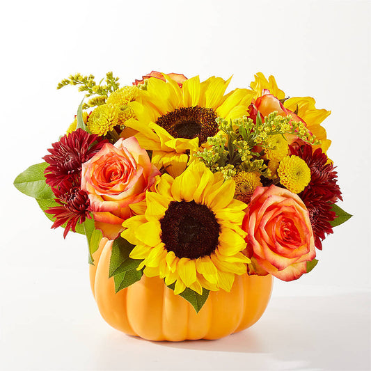 Golden Gourd Pumpkin Bouquet – WENDT'S POTS AND POSIES, Dunlap IA
