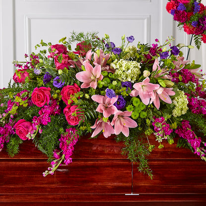 Radiant Tribute Casket Spray – WENDT'S POTS AND POSIES, Dunlap IA