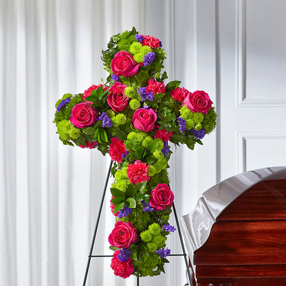 Tribute Rose Floral Cross – WENDT'S POTS AND POSIES, Dunlap IA