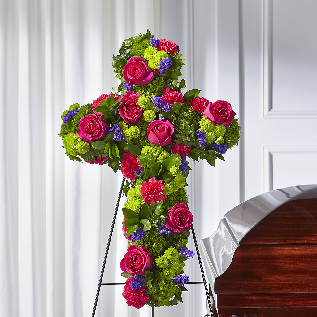 Tribute Rose Floral Cross – WENDT'S POTS AND POSIES, Dunlap IA