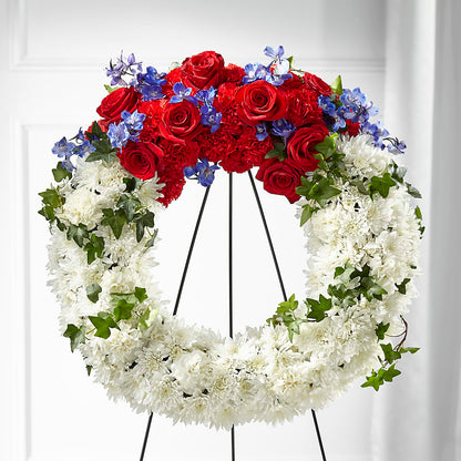 Patriotic Passion Wreath – WENDT'S POTS AND POSIES, Dunlap IA