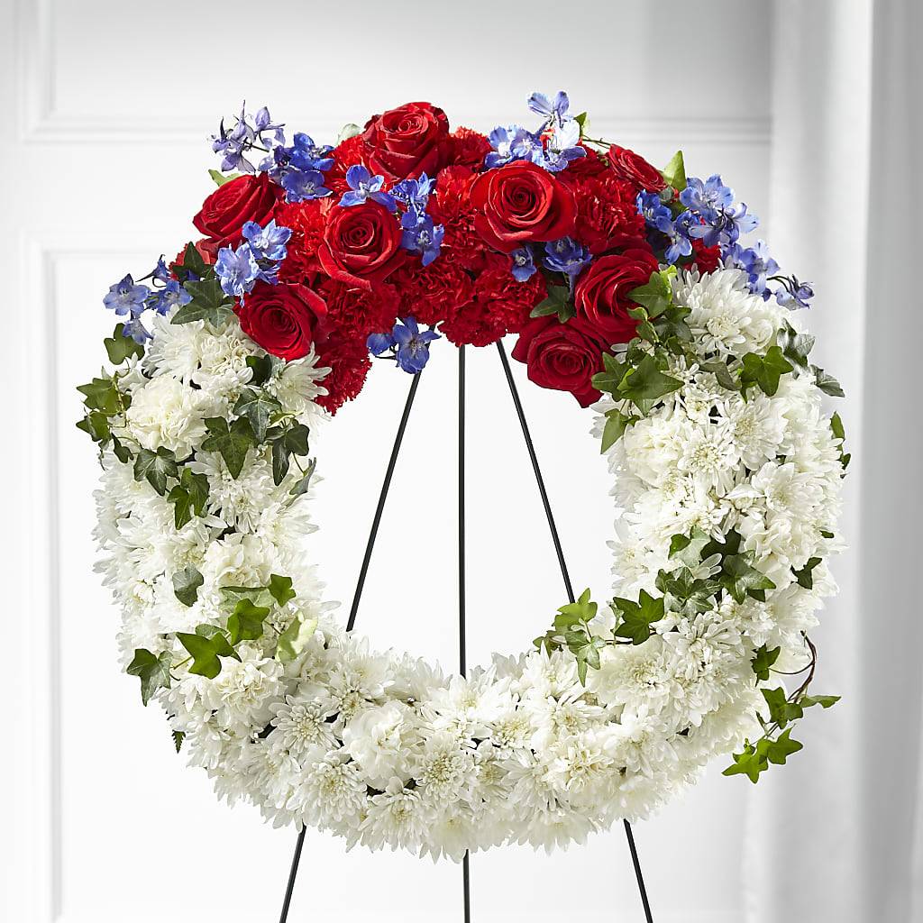 Patriotic Passion Wreath – WENDT'S POTS AND POSIES, Dunlap IA