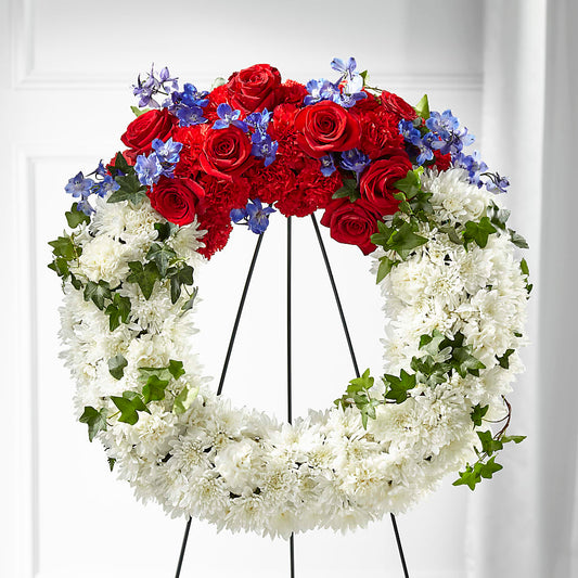 Patriotic Passion Wreath – WENDT'S POTS AND POSIES, Dunlap IA