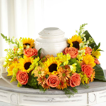 Faithful Sunflower Cremation Adornment – WENDT'S POTS AND POSIES, Dunlap IA
