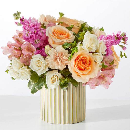 Paradise Bouquet with Ivory Vase – WENDT'S POTS AND POSIES, Dunlap IA