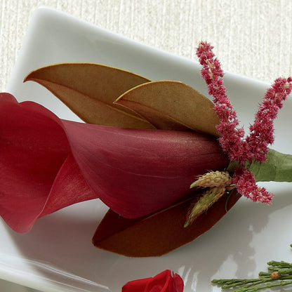 Red Calla Boutonniere – WENDT'S POTS AND POSIES, Dunlap IA